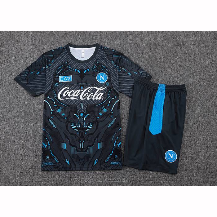 Chandal del Napoli Manga Corta 2025-2026 Negro - Pantalon Corto